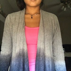 Ombré gray and blue cardigan